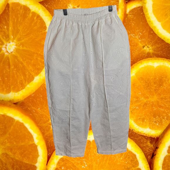 Charo Ruiz Ibiza‎ Women's White Brigid Wide Leg Eyelet Palazzo Trouser Size M - Picture 2 of 6